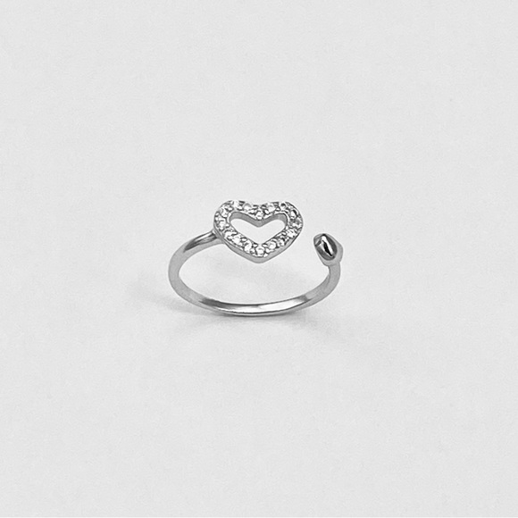 Sterling Silver Delicate CZ Heart Toe Ring, Silver Rings, Love Hearts Jewelry - Picture 8 of 13